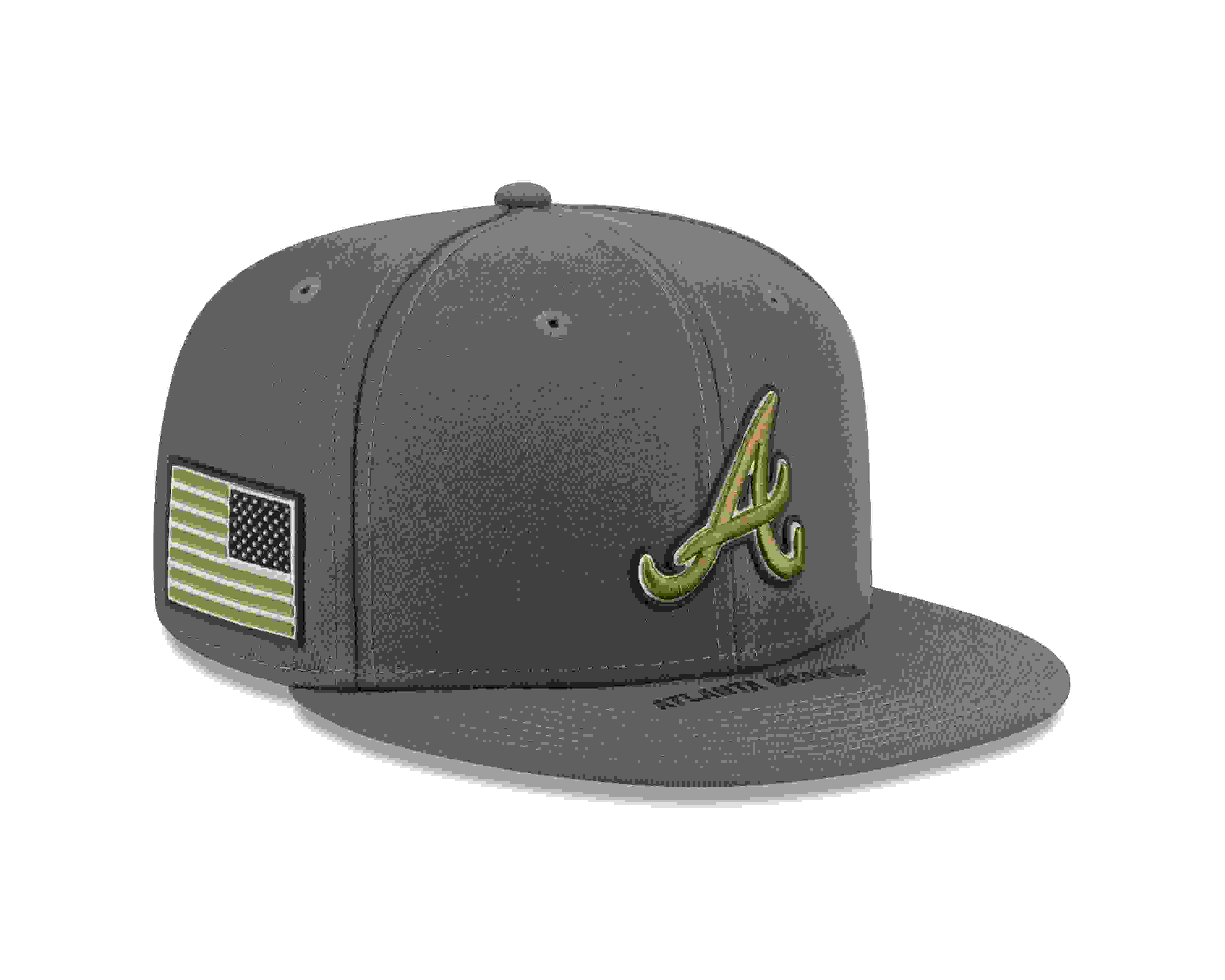 New Era Atlanta Braves 9FIFTY Armed Forces Green Snapback Hat